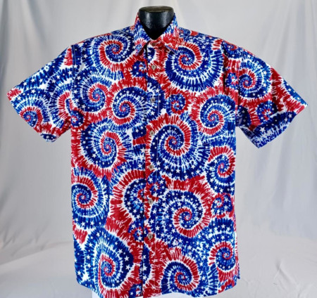 Patriotic  Tie-dye Hawaiian shirt